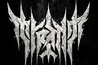 create a sharp aesthetic metal logo for influencers