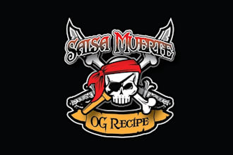make revamp current skull logo pirate themed hot sauce