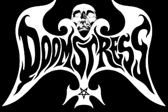 draw a stoner metal logo with vintage occult vibes