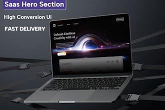 a high converting saas landing page hero section in figma