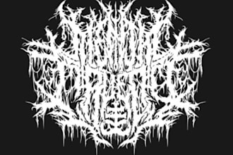 create a chaotic, grindcore style logo with high intensity