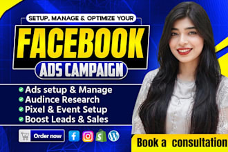 do facebook ads campaign,instagram ads, fb advertising, meta ads for sales leads