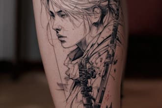 design a stunning minimalist lineart tattoo for you