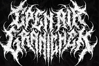 create a grindcore logo that is fast and chaotic