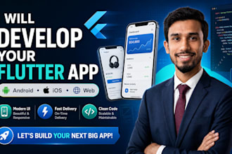 develop flutter android and ios apps with firebase and API integration