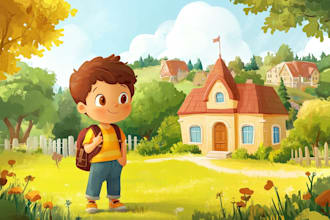 illustrate children story book illustration, kids story