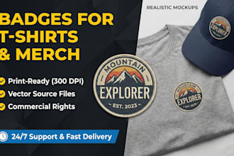 design custom patches, emblems, or badges for tshirts and merchandise