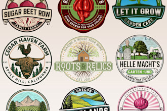 make handdrawn farms logo design