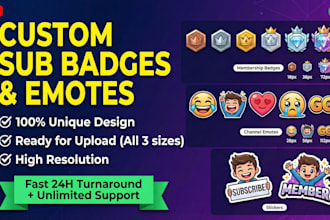 design custom youtube membership sub badges, emotes, and stickers