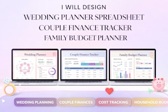 design wedding planner spreadsheet,couple finance tracker, family budget planner