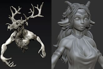 sculpt a 3d stylized character, art toy or figurine for print