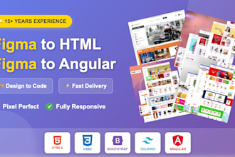 convert figma or psd to html, figma to angular to responsive bootstrap tailwind