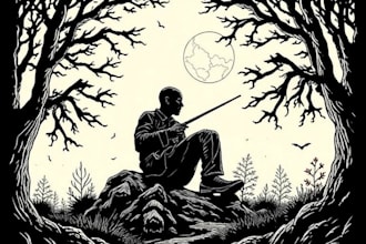 draw linocut illustration for tshirt design