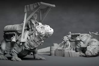 create your dnd character art, 3d figurine model, tabletop, resin print model