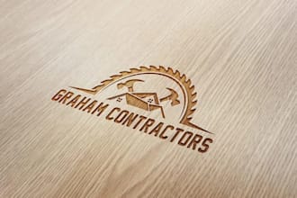 design carpentry woodwork and wood craft logo