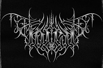 design a symphonic metal logo with elegant flourishes