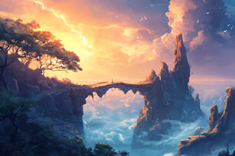 digitally paint fantasy landscape