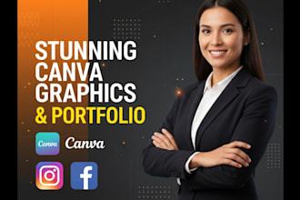 design stunning canva graphics and a professional canva portfolio, CV, resume