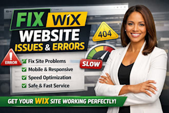 fix wix website issues, errors, mobile responsiveness and speed