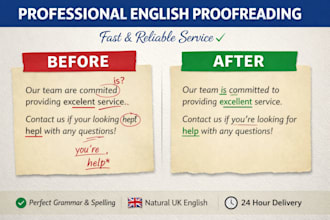 proofread and improve your english writing fast