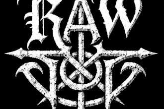 draw a folk metal logo with runic and tribal elements
