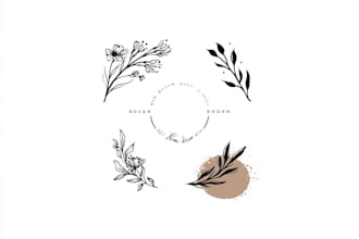 design botanical boho minimalist logo