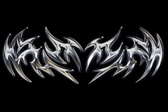 design a sharp, y2k infused cyber metal logo
