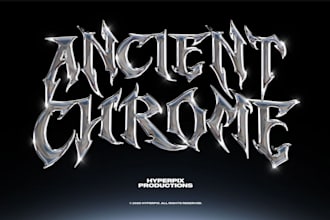 create a y2k cyber metal logo with metallic effects