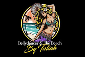 design a custom beach logo for resorts, hotels, and brands
