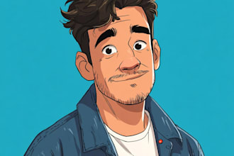 draw awesome vector cartoon portrait for valentine gift