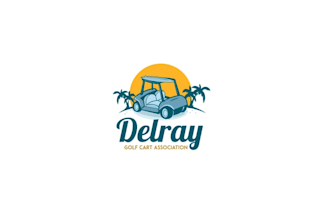 create retro hip surf side golf cart logo