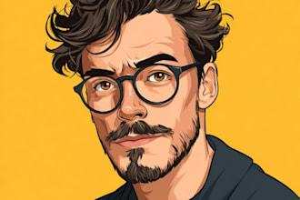 draw cartoon vector portrait with your face