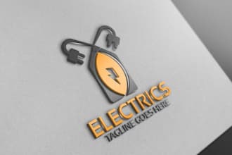 design solar panel energy and power electrician logo