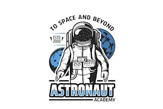 create high quality and beautiful astronaut logo design