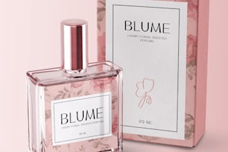 design a perfume logo and packaging label design