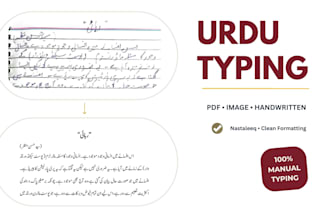 convert urdu PDF, image and handwritten to word manually