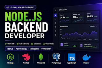 be your backend developer using node js, and nest js for custom mobile or webapp
