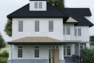 3d exterior design, 3d exterior rendering, garden room