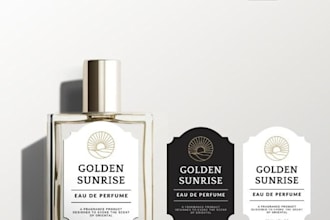 luxury perfume packaging with logo and label design