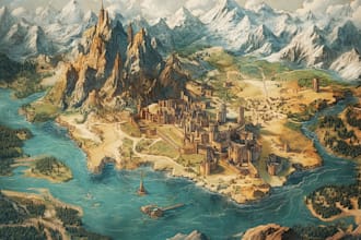 draw fantasy dnd map, battle game map, ttrpg cartography