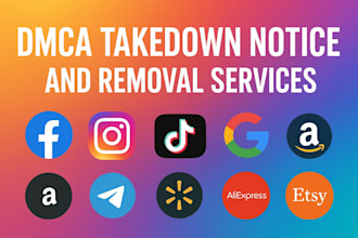 send dmca takedown notices to remove pirated,illegall,leaked,defaming content
