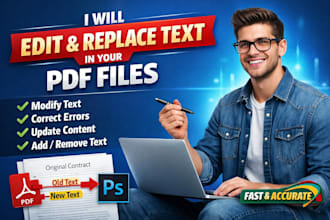 professionally edit and replace text in your PDF files using photoshop