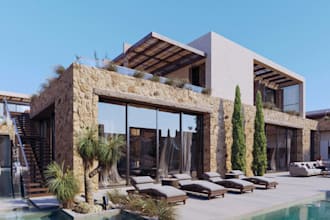 be architect to build 3d model, render contemporary property, vernacular house