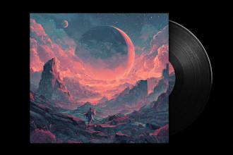 create stunning custom album cover illustration for music artists