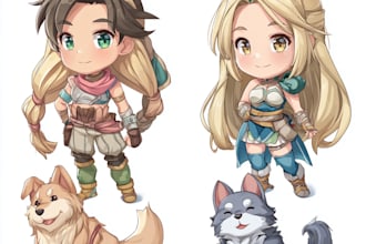 draw cute chibi character for any purposes