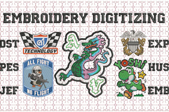 professionally digitize image for embroidery manually
