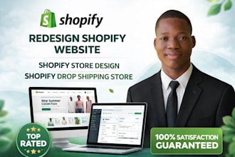 redesign shopify website design shopify store build shopify dropshipping store