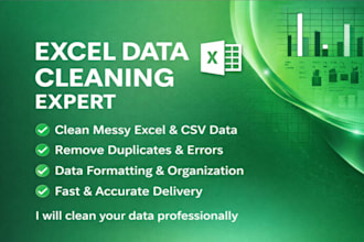clean messy excel data and do urgent csv data cleanup