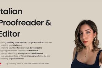 proofread and edit you italian text