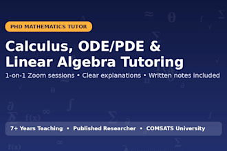 tutor calculus, differential equations, linear algebra, and advanced math